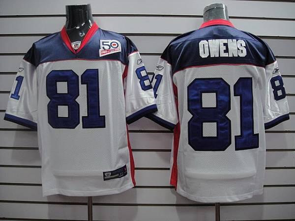 Men's Buffalo Bills #81 Terrell Owens White Stitched Jersey Men's Buffalo Bills #81 Terrell Owens White Stitched Jersey